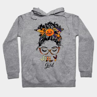 July Girl Halloween Face Wink Eyes Pumpkin Hoodie